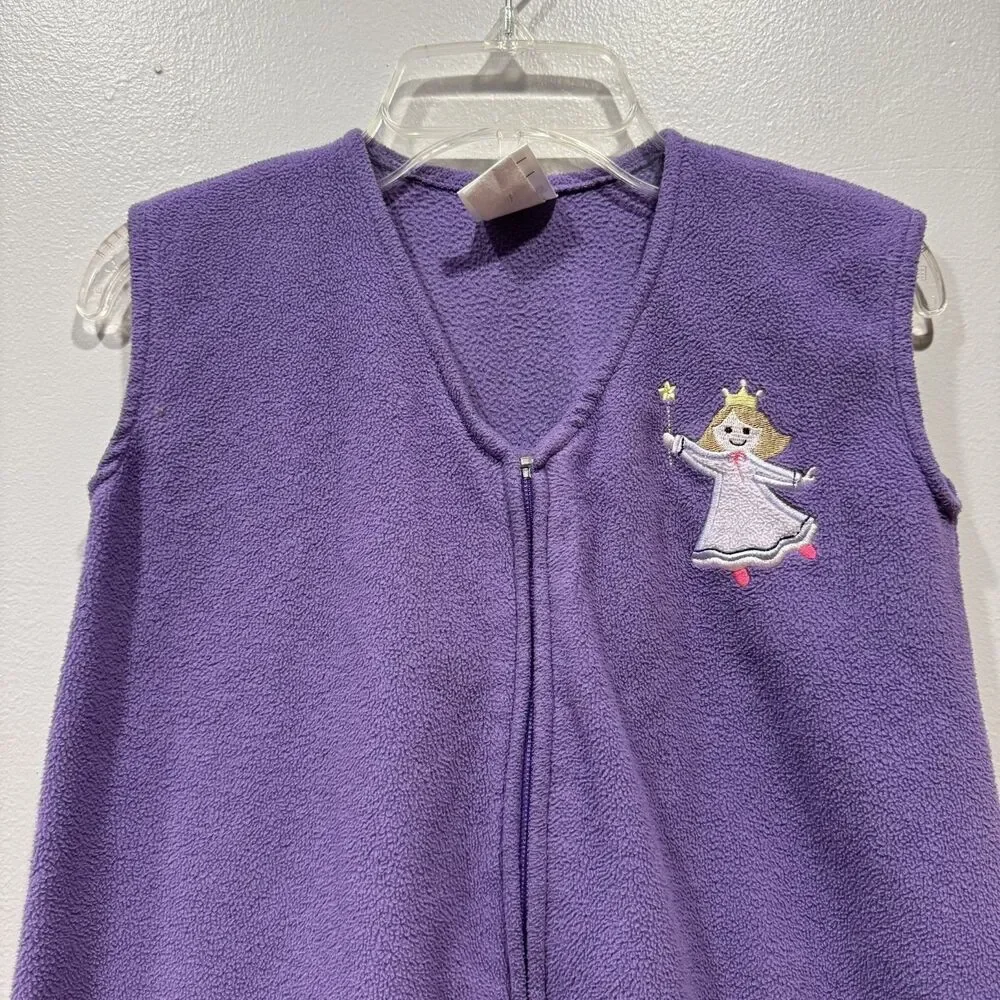 HALO SleepSack Wearable Blanket Fleece Purple Fairy Embroidered Toddler 2-3T